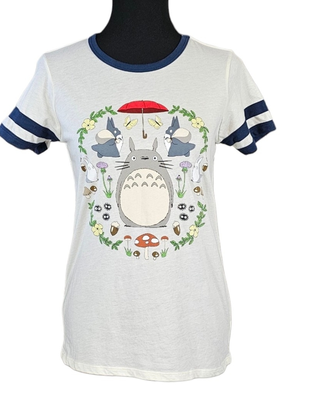 My Neighbor Totoro Ringer Tee Women's Small Studio Ghibli Anime Graphic Shirt